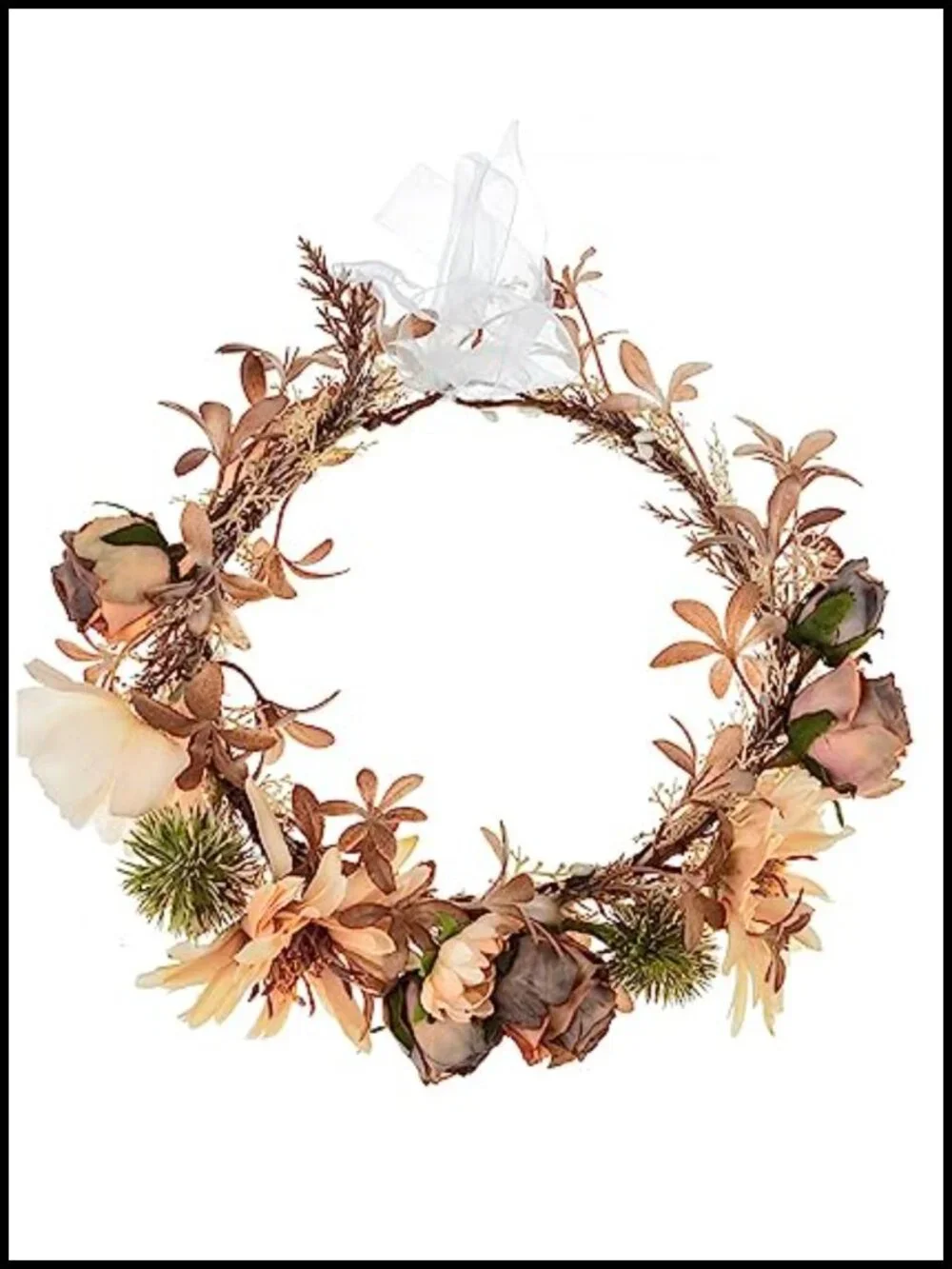 Artificial Flower Crown Eucalyptus Halo Headpiece Photo Prop Silk